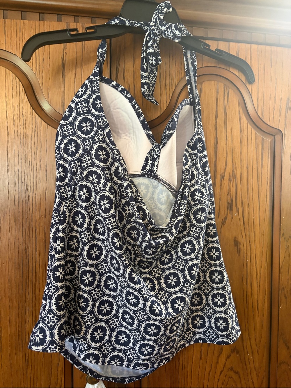 Merona Navy and White Printed Women’s Tankini Swim Top - Picture 3 of 5